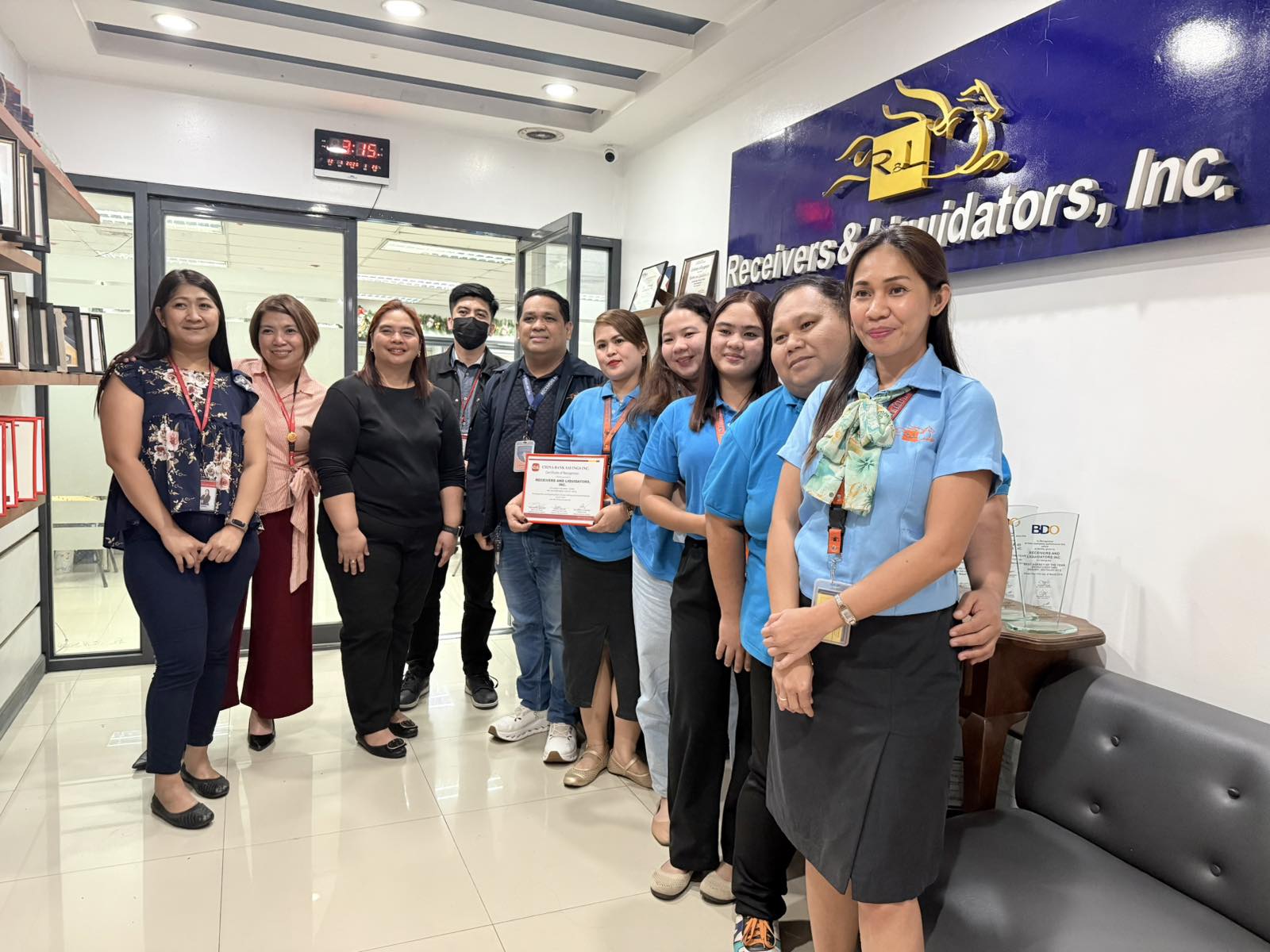 RNL Receives Recognition from China Bank Savings, Inc.